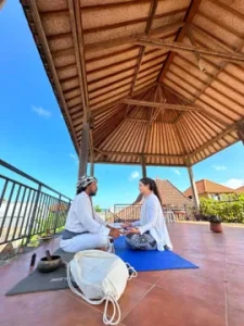 Open-air yoga session